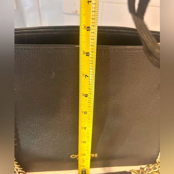 Coach black leather classic shoulder bag, chain and leather strap, gently used - Picture 7 of 8